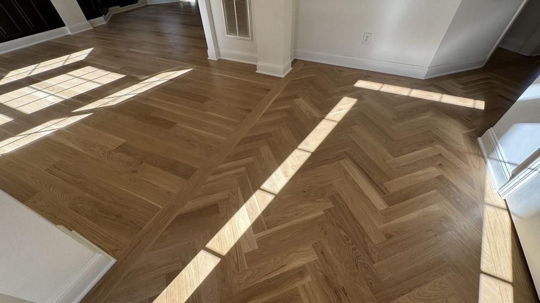 Completed hardwood flooring project by The Hardwood Guys