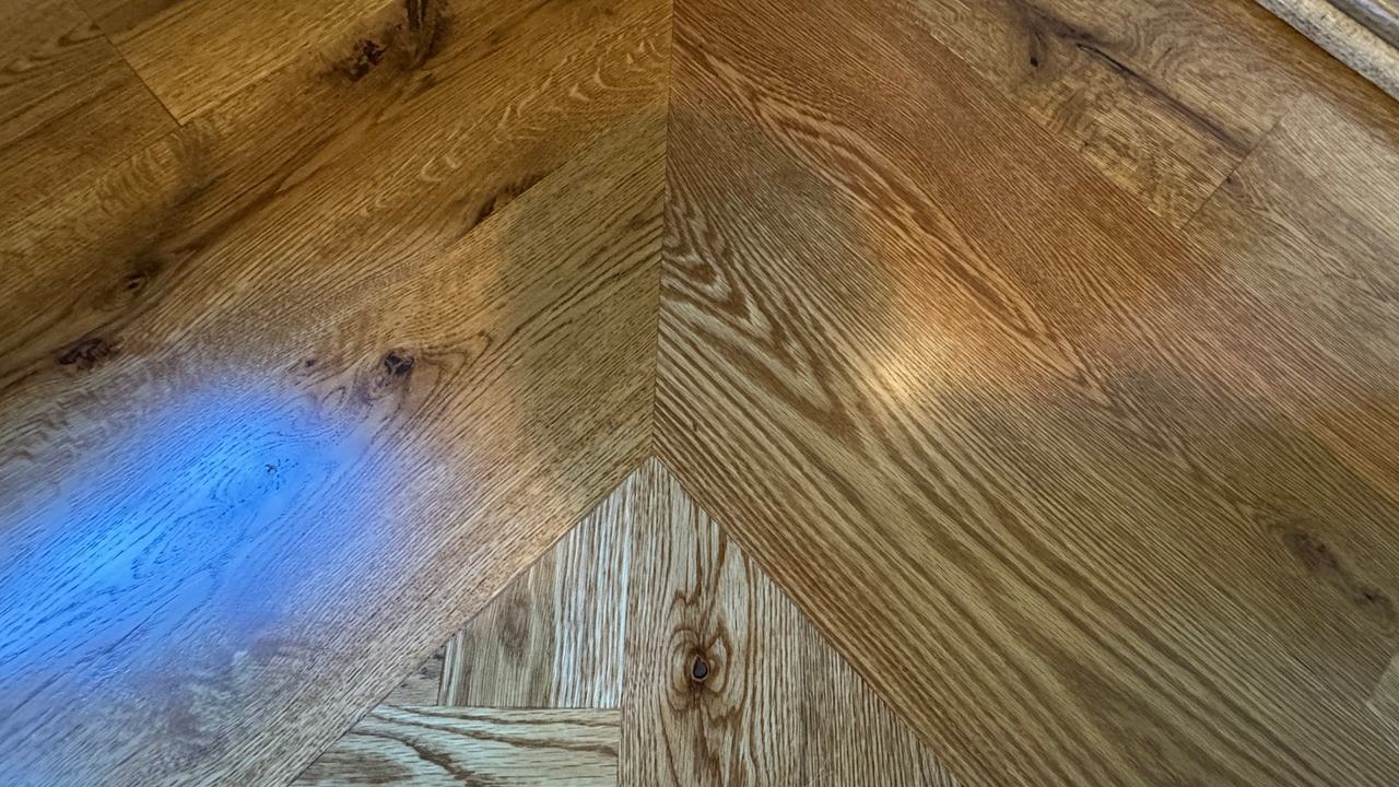 Herringbone Pattern! Transforming Homes with High-End — project photo by The Hardwood Guys
