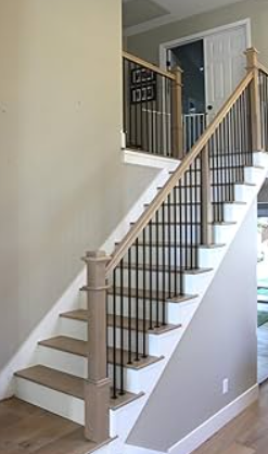 Box Newel Picture with Warm Gray Stain