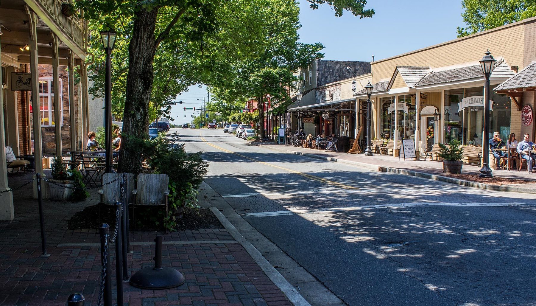 Historic downtown streetscape near Roswell, GA
