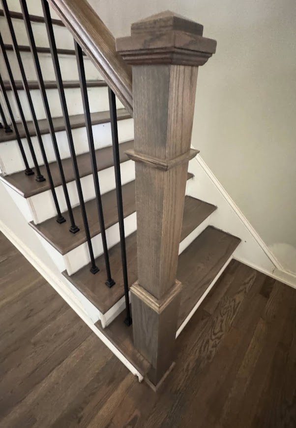 Stair parts installation detail by The Hardwood Guys