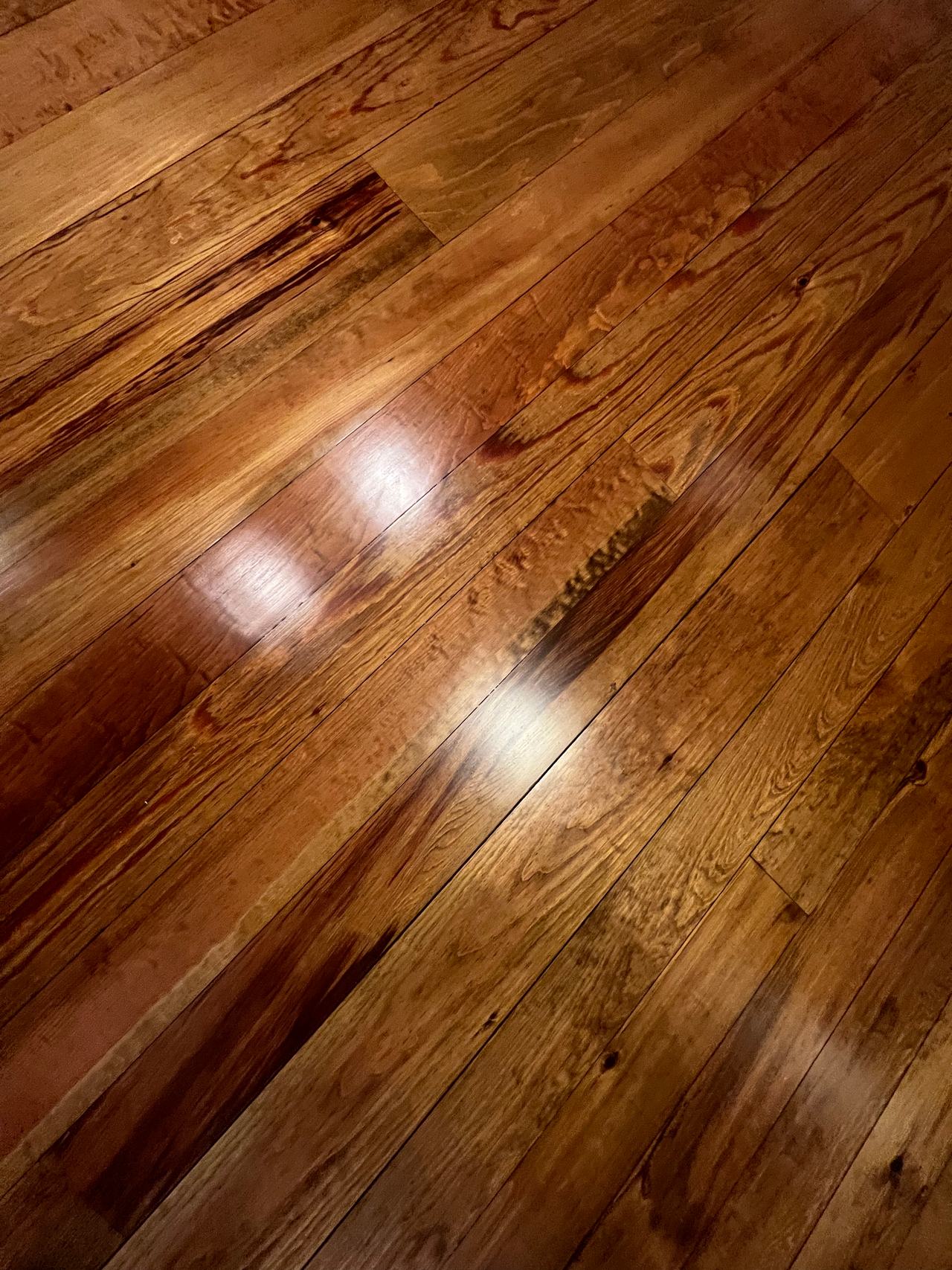 Curly and Character Grade Heart Pine — project photo by The Hardwood Guys