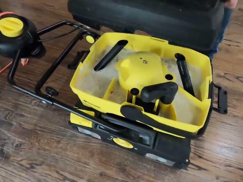 Deep-clean floor scrubber on a hardwood floor, screen and recoat in Kennesaw, GA
