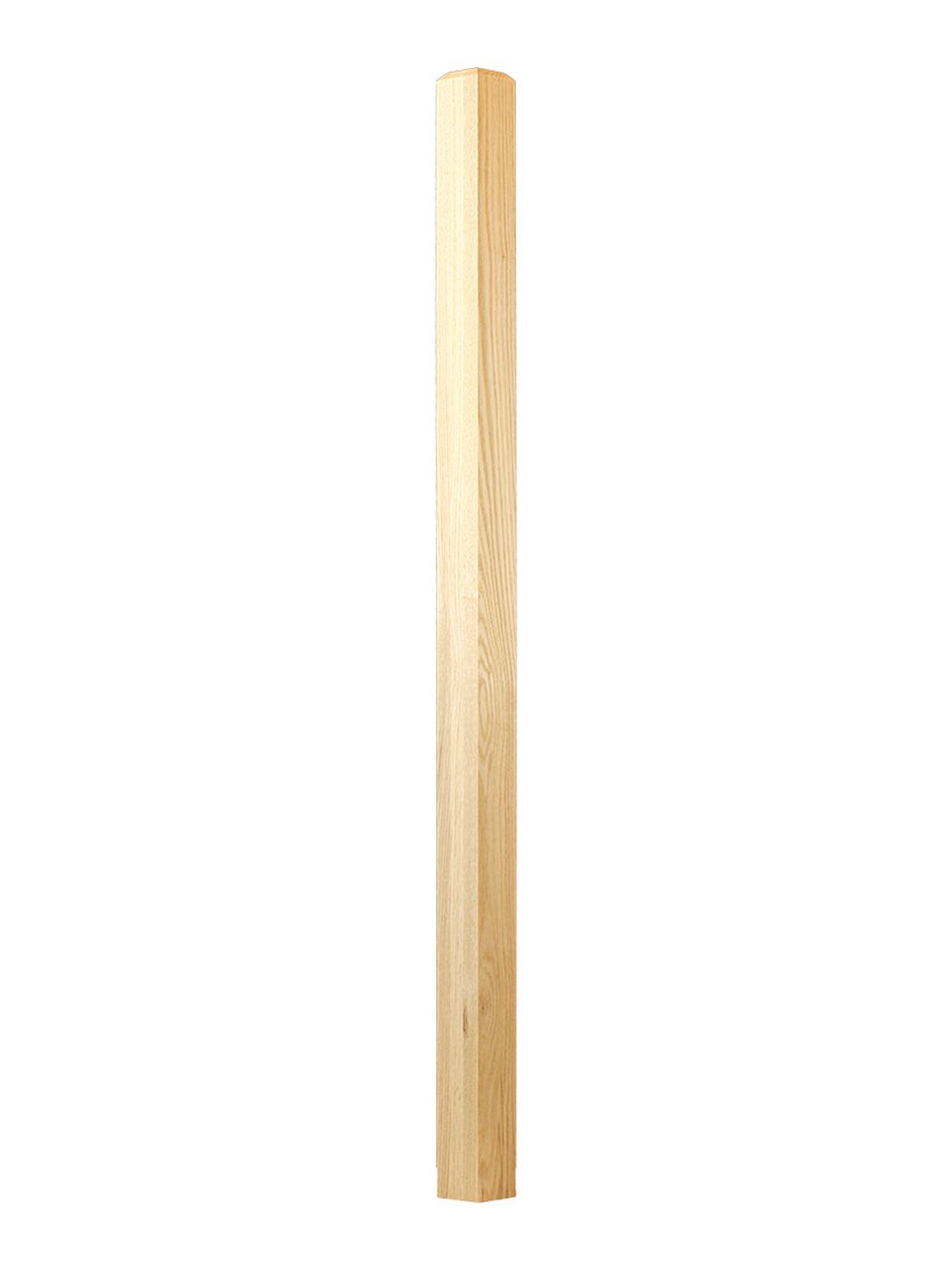 Plain craftsman-style white oak box newel post, square shaft