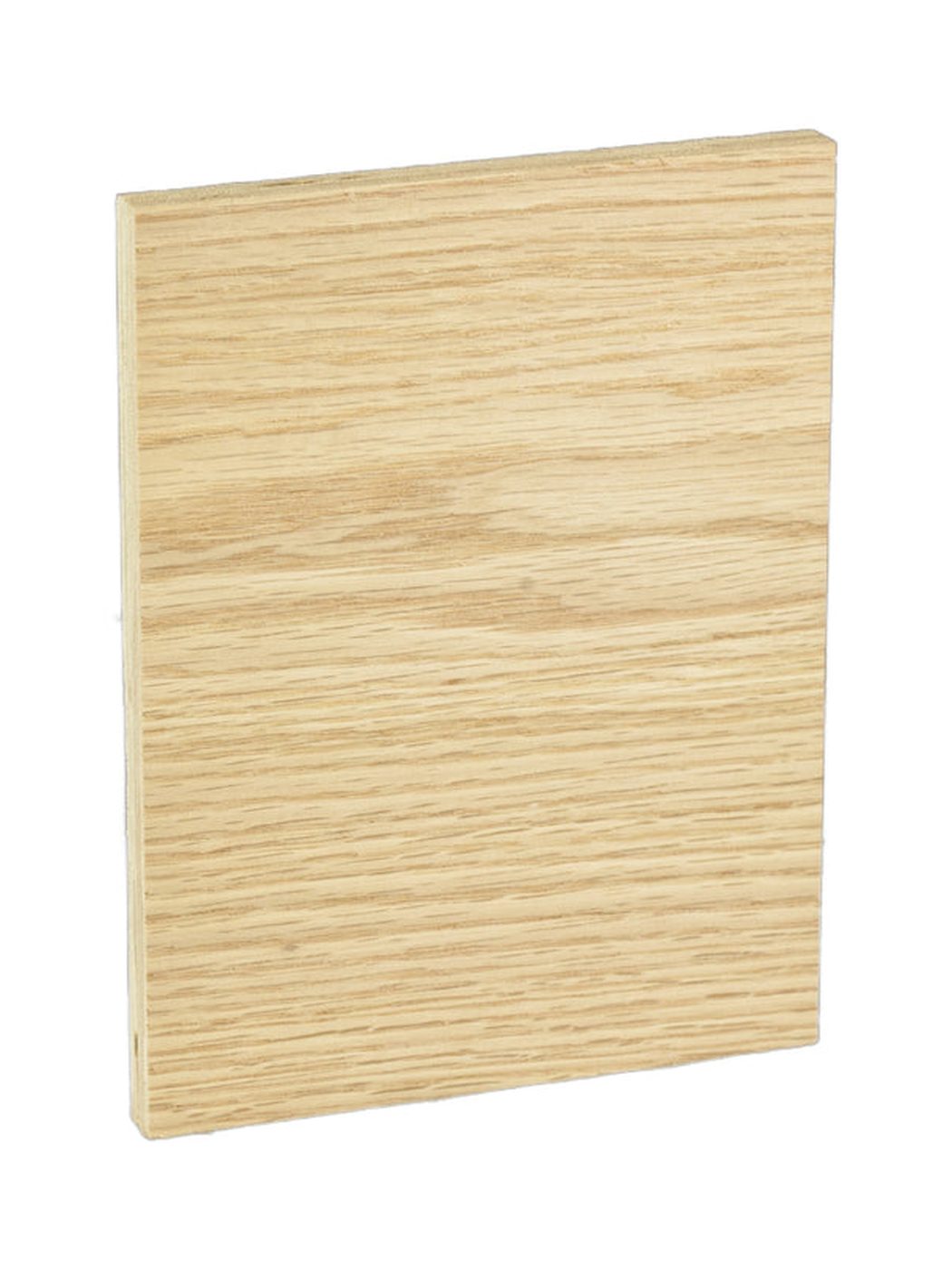 Flat solid red oak stair riser panel with square edges, unfinished