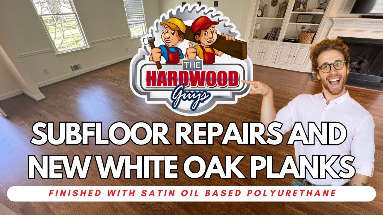 Video: Subfloor repairs and new white oak planks, Roswell, GA