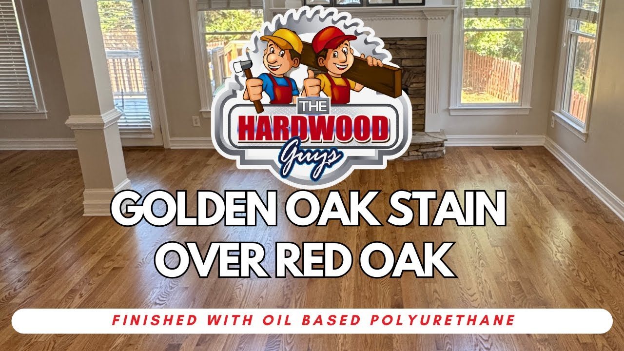 Video: Golden Oak stain over red oak, Acworth, GA
